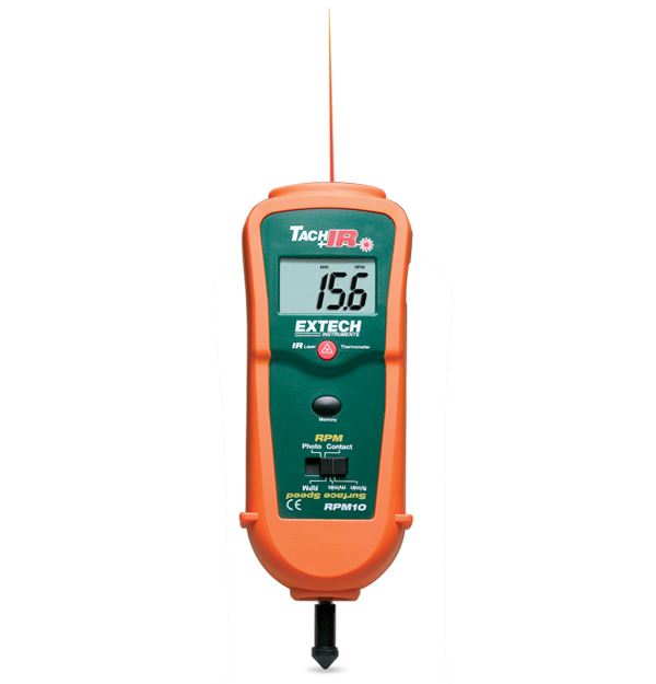 Photo/Contact Tachometer & built-in InfraRed Thermometer